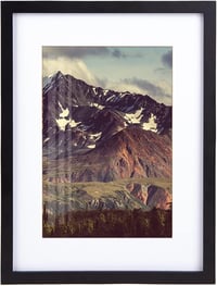 Joyshare Képkeret 30x40 cm - Fekete Fa Keret Akrilüveggel, Paszpartúval, Kétirányú Felfüggesztéssel, Gyerekbiztos, Fotókhoz, Poszterekhez, O 1