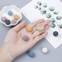 10 bucăți mărgele din rocă vulcanică naturală colorată de 15,5 mm, fără gaură, pentru pandantive difuzor de uleiuri esențiale și coliere de armonie 3