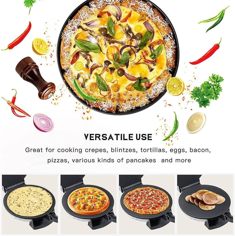 SOKANY KJ-507 1100W-os rotisütő, 32 cm-es tortillaprés, tapadásmentes bevonat, chapatihoz, indiai rotihoz és pataconerához