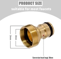 CZSYZCZS 2 db-os Univerzális Csapcsatlakozó Készlet Kerti Locsolótömlőhöz - Sárgaréz Adapter PTFE Tömítőszalaggal, 22-24 mm 2