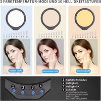GSKAIWEN 12 Hüvelykes LED Körlámpa 3000K-6000K Színhőmérséklettel - Fotó és Videó Stúdió Világítás YouTube, Smink, Tetoválás Készítéshez 2