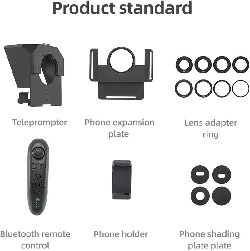 AMBITFUL Hordozható Teleprompter Szett - Távirányítós Feliratozó Okostelefonhoz és DSLR Kamerához, Videófelvételekhez, 350g