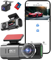 WeBeqer WiFi Autós Menetrögzítő Kamera 4K+1080P Felbontással, Első-Hátsó Kamera, 64GB SD Kártyával, 170°+140° Látószög, Éjjellátó, G-szenzor 1