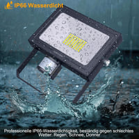 MEIKEE 50W LED Reflektor Mozgásérzékelővel - 4700LM, 6500K, IP66 Vízálló Kültéri Lámpa Kerthez, Garázshoz, 360° Forgatható Fejjel, Fekete - 50.0 Watt 5