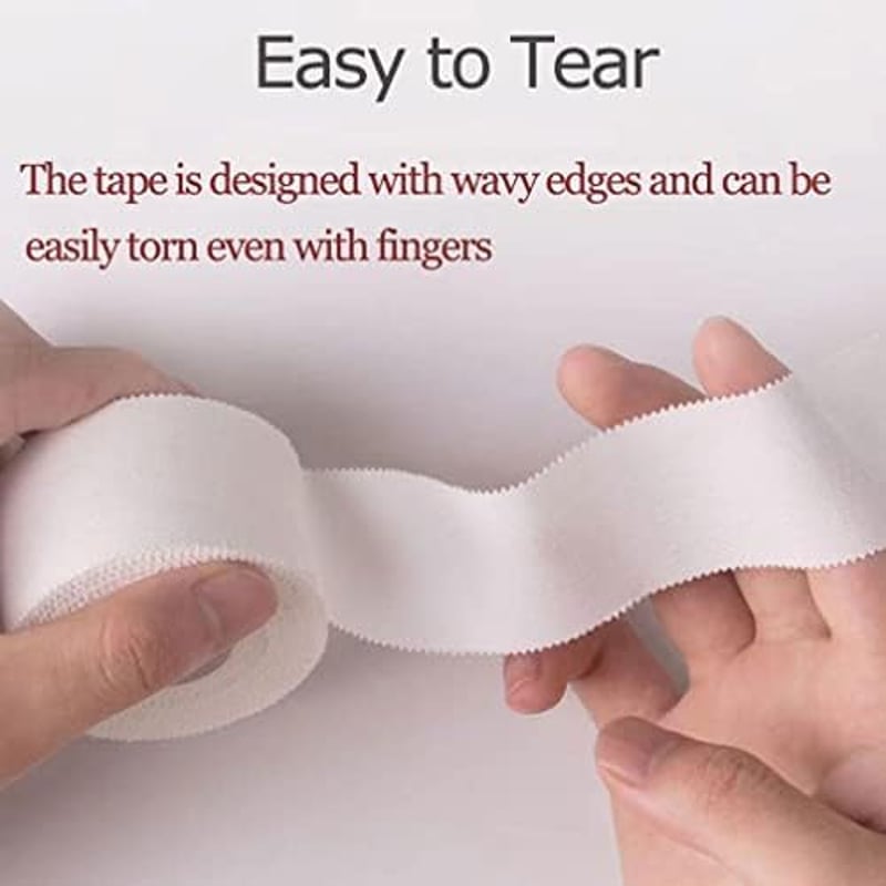 GTAGKOMMEN Sporttape 4 Tekercs Öntapadós Sportszalag 2,5cm x 10m - Bőrbarát, Könnyen Téphető Fehér Kötésszalag Futballhoz, Mászáshoz, Kézila