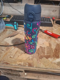 Bidon din oțel inoxidabil izolat în vid ion8, 500 ml, cu model floral, etanș, deschidere cu o singură mână — utilizat (stare: vezi a 2-a imagine) 2
