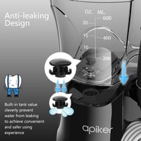 Apiker Professzionális Elektromos Szájzuhany 600ml, 8 Fej, 10 Fokozat, FDA Jóváhagyott, Fekete 4