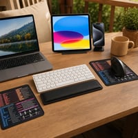 Set complet birou: Tastatură Bluetooth + Mouse wireless + 2 Mousepad-uri + Suport încheietură 1