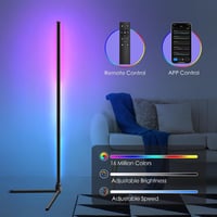 Weilim RGB Állólámpa 156 cm - Okos LED Lámpa Távirányítóval, Időzítővel, Alexa és Google Asszisztens Kompatibilitás, 16 Millió Szín, Zenei M 4