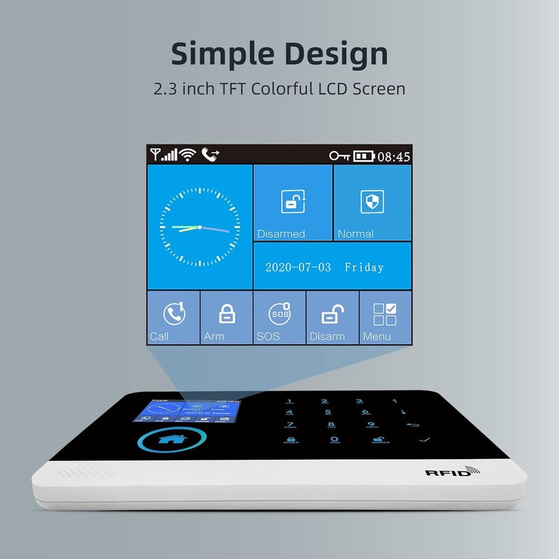 Tuya WiFi+GSM riasztórendszer, Alexa-kompatibilis, okostelefon vezérléssel (PG103-2G-0)
