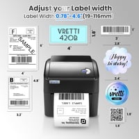 vretti WiFi 5G Címke Nyomtató 4x6 Hőnyomtató Szállítási Címkékhez Amazon Shopify Etsy eBay UPS DHL FedEx Kompatibilis 4