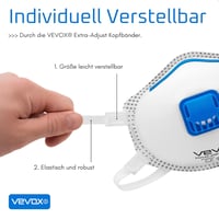 VEVOX FFP3 Légzésvédő Maszk Szeleppel - 10 Darabos Csomag - Pormaszk Finompor Ellen - Állítható Orrkampó - Munkavédelmi Respirátor 14