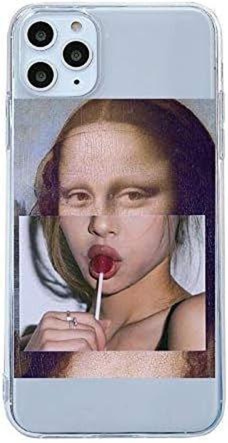 Apple iPhone X/XS Vicces Szilikon Tok - Mona Lisa Nyalókával
