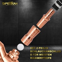Rozéarany Shisha Tömlő Adapter Szett - Rozsdamentes Acél, 2 db 6