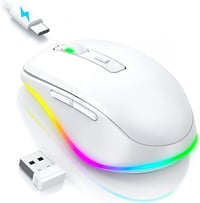 seenda Vezeték Nélküli Egér LED Világítással - Újratölthető, Csendes 2.4G USB Egér Mouse Jiggler Funkcióval, 2000 DPI - PC, Laptop, Windows, 1