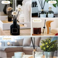 WDZGX Fekete Rattan Diffúzor Pálcák - 160 db Illóolaj Párologtató Pálca Otthonba, Irodába, 19 cm x 3 mm, Környezetbarát Természetes Anyagból 6