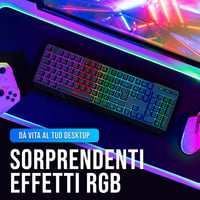 KLIM Chroma Vezeték Nélküli Gamer Billentyűzet - RGB Háttérvilágítás, Vízálló, Olasz Kiosztás, 10 Millió Leütés Élettartam, PC Kompatibilis 5