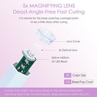 Delanie Mini UV LED Lámpa Gél Körmökhöz - Hordozható, Újratölthető, Gyorsszárító - Lila 3
