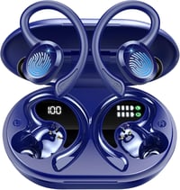 Rulefiss Bluetooth 5.3 sport fülhallgató, 48 órás akkuidő, kék, vízálló 1