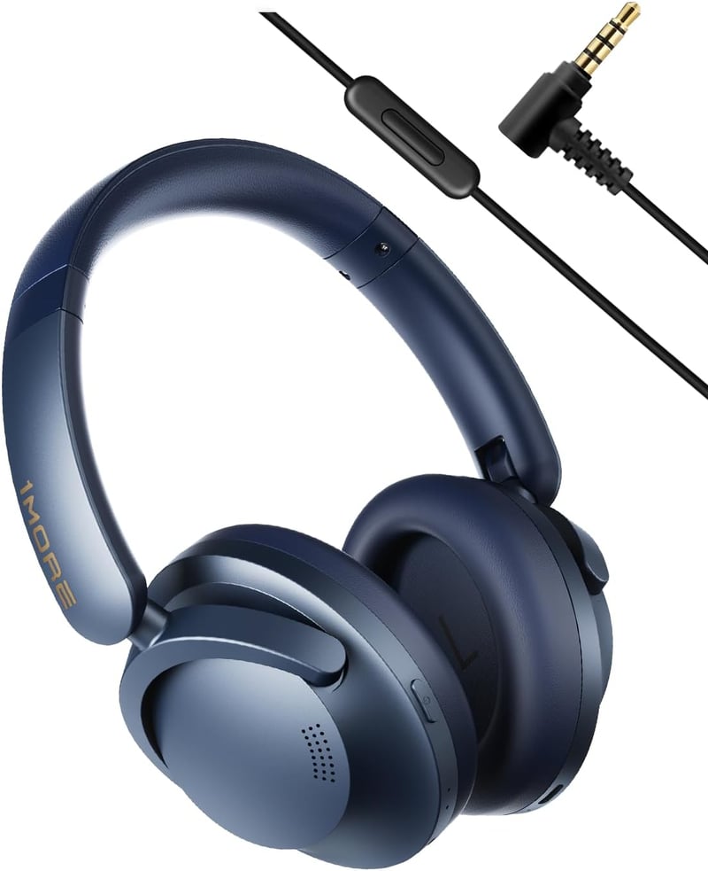 1MORE SonoFlow Pro Vezeték Nélküli Fejhallgató - LDAC Hi-Res Hangzás, Aktív Zajszűrés, 100 Órás Üzemidő, Gyorstöltés, Bluetooth 5.4, Kék