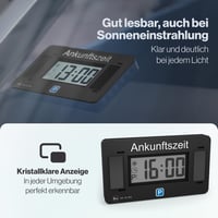 Parkwächter V2 Elektronikus Parkolótárcsa Autóhoz - Automatikus Digitális Parkolóóra Jóváhagyással - Elemmel Működő Fekete Parkolási Asszisz 4