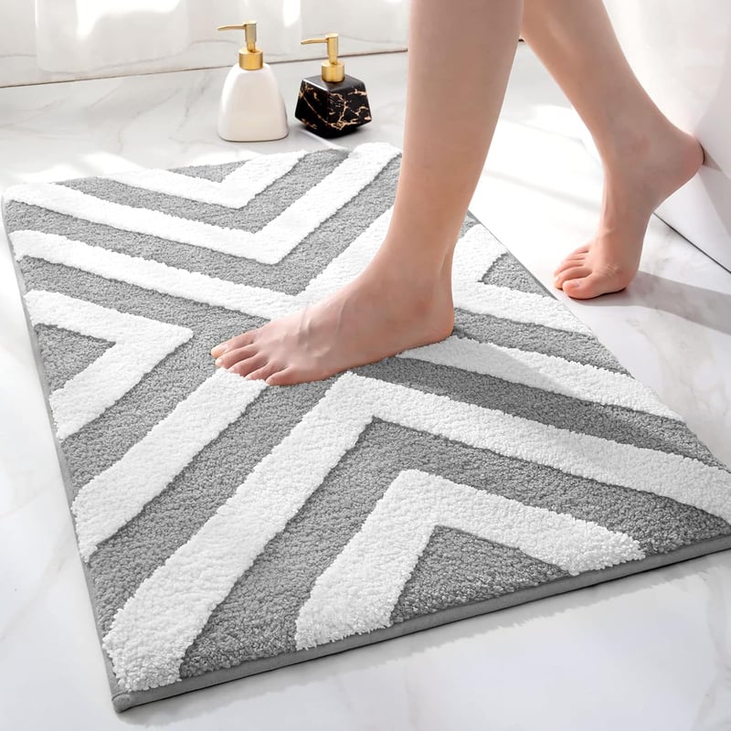 DEXI sötétszürke csúszásmentes fürdőszobaszőnyeg 50x80 cm, extra puha