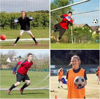 flintronic Kapuskesztyű Gyerekeknek és Tiniknek - Kék-Fehér Futball Edzőkesztyű, Csúszásgátló Anyag, Dupla Védelem, 6-os Méret (10-13 évesek 7