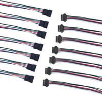 YIXISI 20 Páros JST SM 5PIN Csatlakozó Adapter Szett - LED Világításhoz, EL Vezetékekhez, 15cm Réz Kábellel, 2,54mm Osztással 3