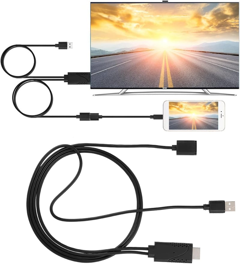 USB-HDMI adapter kábel 1080P, iPhone és Android kompatibilis