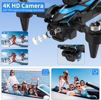 Aenxwa E88 Mini Drón 4K HD Kamerával - Kefe Nélküli Motorral, WiFi FPV, 120° Látószög, Optikai Pozícionálás, Akadályérzékelés, 2 Akkumulátor 3