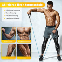 COFOF Ellenállás Gumiszalag Készlet 5 Színben - 150 lbs Erősítő Edzőszalag Szett Fogantyúval, Bokapánttal, Ajtórögzítővel - Pilates, Erőnlét 4