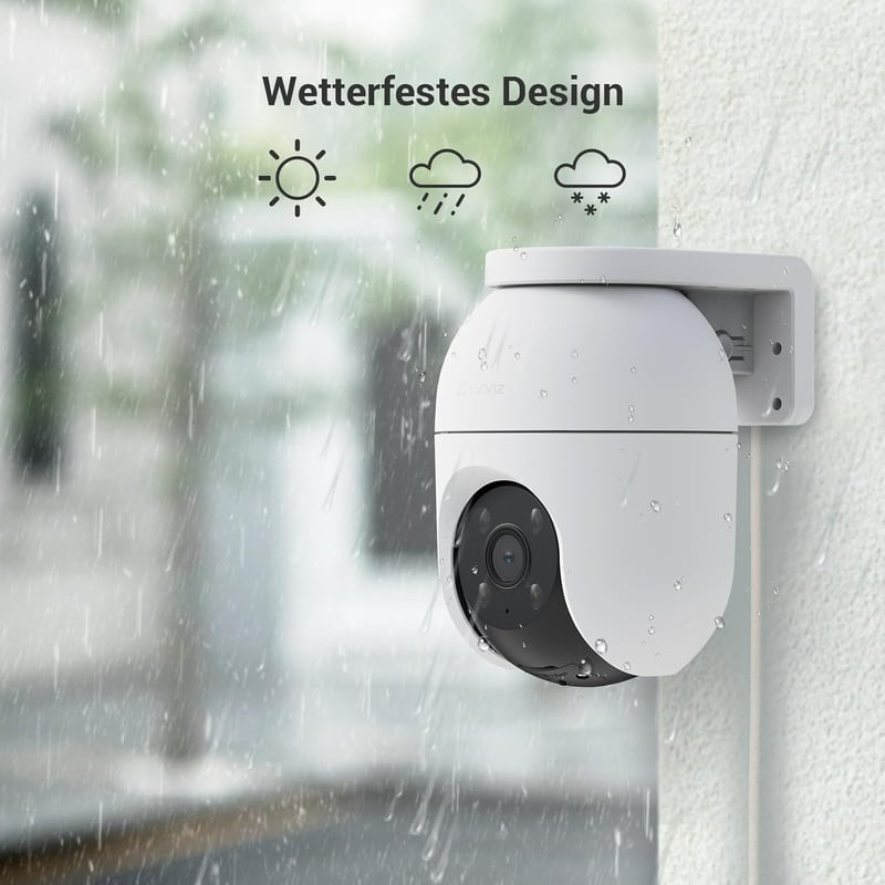 EZVIZ C8c 3K Kültéri WiFi Kamera 5MP Felbontással - 350° Forgatható Biztonsági Kamera Személy/Jármű Érzékeléssel, Színes Éjjellátással és Ké
