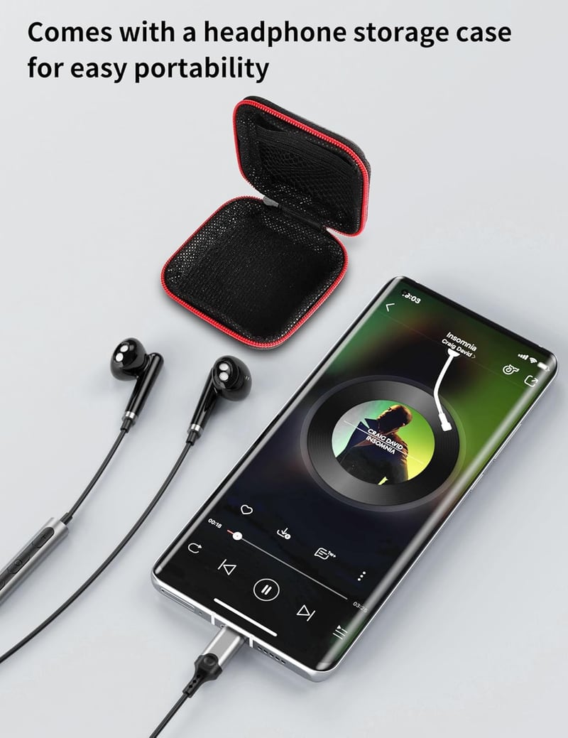 USB-C fülhallgató mikrofonnal iPhone, Samsung, Xiaomi és más okostelefonokhoz - HiFi sztereó