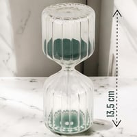 MIJOMA Elegáns Üveg Homokóra 10 Perces Időzítéshez - Relaxációs és Időkezelési Eszköz - 6x13,5 cm - Zöld Dekoráció Otthonba, Irodába 5