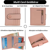 TAN.TOMI Női Mini Pénztárca Kártyatartóval - Vintage Rózsaszín 6