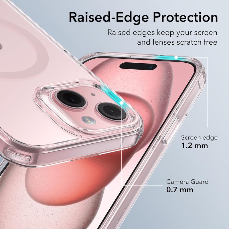 ESR MagSafe-kompatibilis iPhone 15 Plus tok - Katonai védelem, rózsaszín