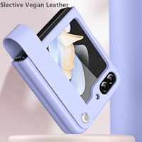 Samsung Galaxy Z Flip 5 Vegán Bőr Tok Nyakpánttal - Fekete ANFAIRLACE Védőtok 2