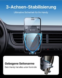 andobil Autós Telefontartó Szellőzőrácsra - 360° Forgatható Univerzális Mobiltartó, Dupla Rögzítővel, 4-7" Készülékekhez, iPhone Samsung Hua 3
