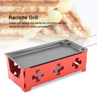 Piros Mini Raclette Sajtolvasztó Készlet Pálcikákkal, Hordozható 4