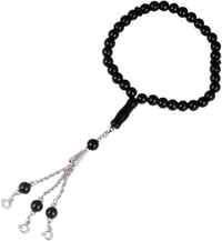 Fekete üveg muszlim imafüzér 33 gyönggyel - Iszlám tasbih karkötő 7