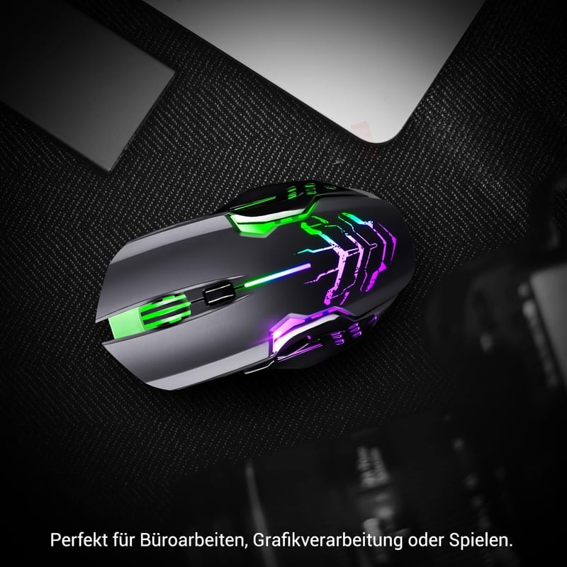 Defender Katana vezeték nélküli RGB gamer egér, csendes kattintás, 240 órás akkumulátor