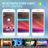 Romwish LED TV háttérvilágítás - 3m RGB szalag, Bluetooth, 40-50" TV-hez 8