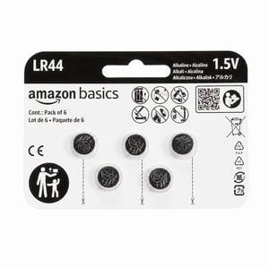 Amazon Basics LR44 alkalne dugmaste baterije 1,5V bez žive, dugotrajne – djelomično pakiranje — set od 5 komada