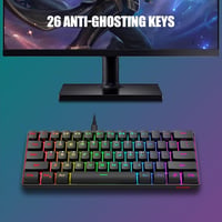 RedThunder 60% RGB Vezetékes Gamer Billentyűzet és Egér Szett, 62 Gombos, DE Kiosztás, 7200 DPI Kompakt Egér, 6 Gombos Optikai Játékos Szett 4