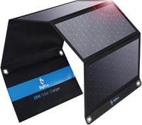 BigBlue 28W Hordozható Napelemes Töltő 3 USB Porttal, Vízálló, Összehajtható Napelem Panel Kempingezéshez, iPhone Android GoPro Eszközökhöz 1