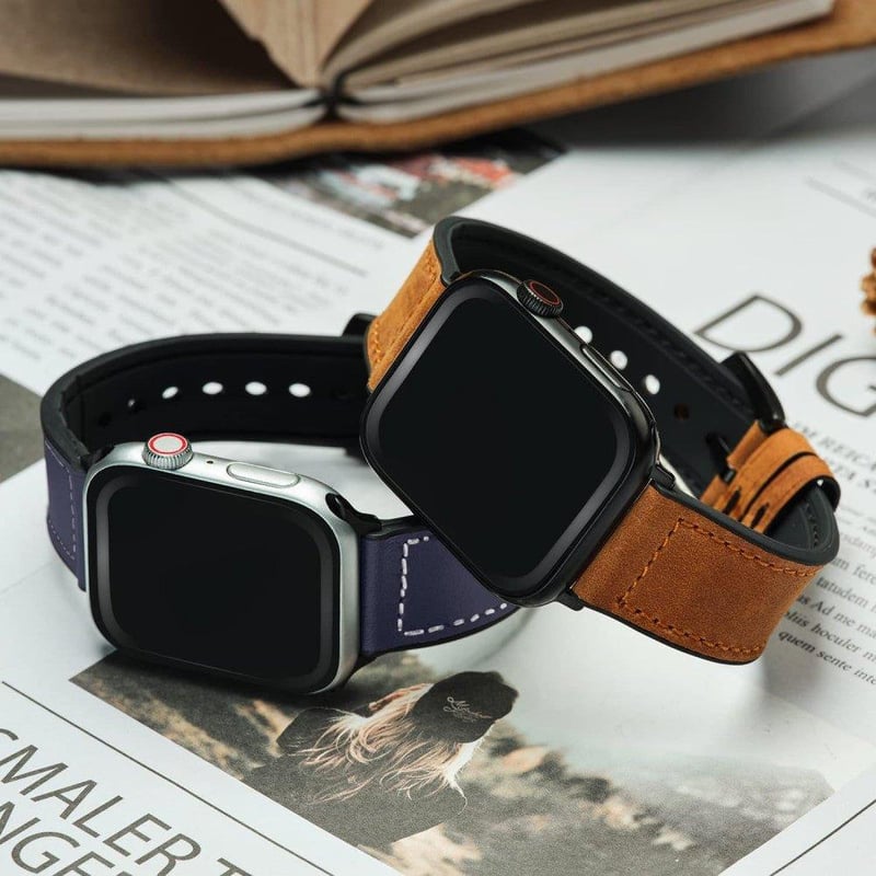 Apple Watch bőrhatású szilikon óraszíj, 1-5 széria iWatch-hoz