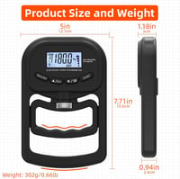180 kg Digitális Kézierő Mérő, Újratölthető Elektronikus Dinamométer LCD Kijelzővel 4