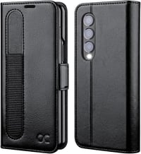 Samsung Galaxy Z Fold 4 5G OCASE bőrtok S Pen tartóval, RFID védelemmel - Fekete 1