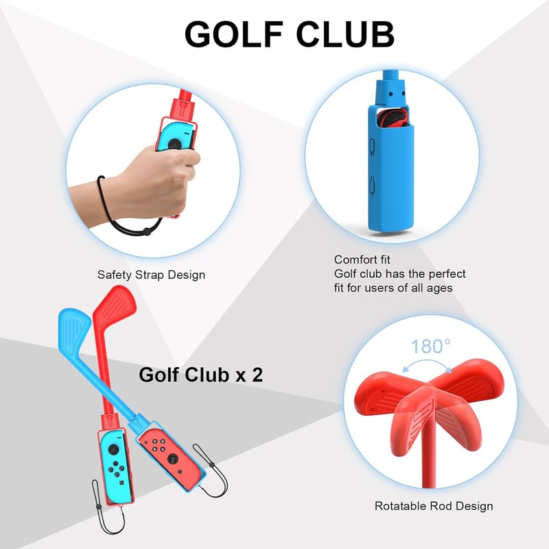 BootyBay 12 az 1-ben Nintendo Switch Sport Kiegészítő Készlet - Családi Játékcsomag Tennis, Golf és Kard Tartozékokkal Switch és OLED Konzol