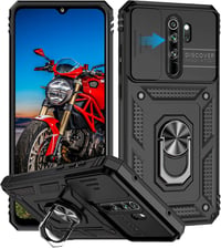 Xiaomi Redmi Note 8 Pro kameravédős tok csúsztatható fedéllel és 360°-os gyűrűvel 1
